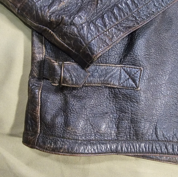 Golden Hawk Men Vintage Leather Jacket - Picture 9 of 10